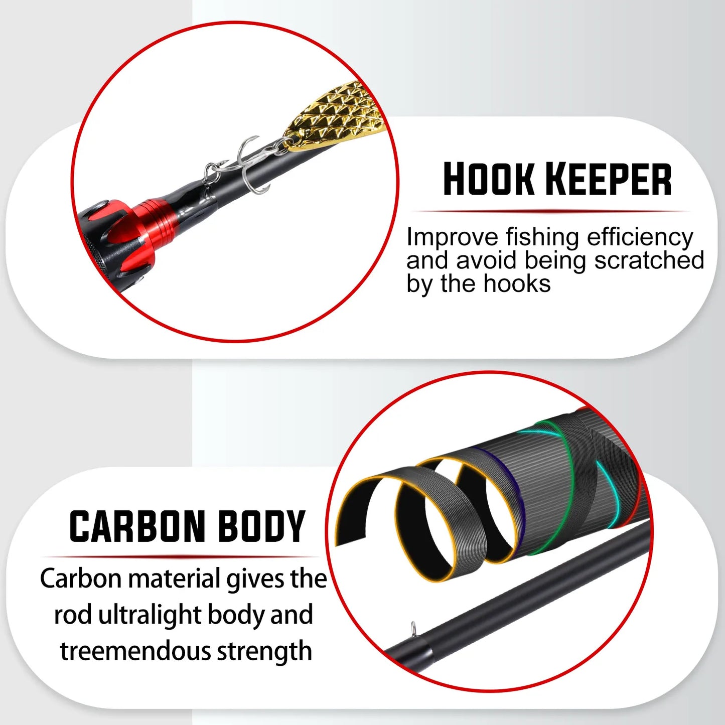 Wędka spinningowa Sougayilang – ultralekka, 4-sekcyjna z uchwytem EVA